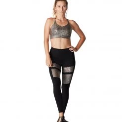 Tavi Sports Bra Ebony Metallic Snake CLOTHING 12 Tavi Sports Bra Ebony Metallic Snake CLOTHING