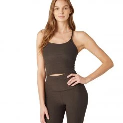 Beyond Yoga Spacedye Slim Racerback Cropped Tank Chocolate Chip Espresso NEW ARRIVALS