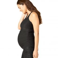 CLOTHING Beyond Yoga Maternity Travel Racerback Tank Darkest Night