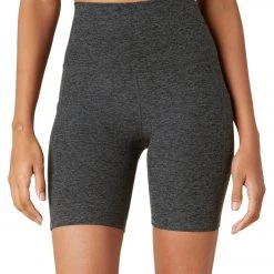 Beyond Yoga Spacedye Team Pockets High Waisted Biker Shorts Black-Charcoal