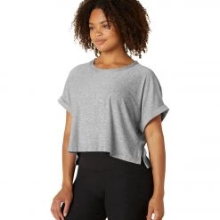 Beyond Yoga Never Been Boxy Cropped Tee Silver Mist CLOTHING