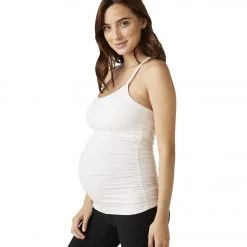 Beyond Yoga Maternity Spacedye Slim Racerback Tank Cloud White