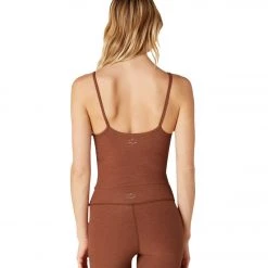 CLOTHING Beyond Yoga Spacedye Wide Neck Cropped Tank Copper Heather