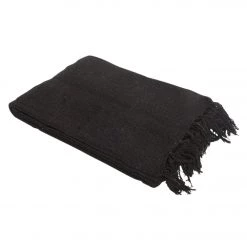 Native Yoga Solid Color Woven Yoga Blanket Black
