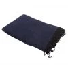 Native Yoga Solid Color Woven Yoga Blanket Navy Blue