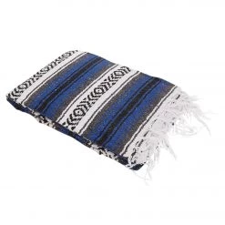 Native Yoga Heavy Weight Falsa Mexican Yoga Blanket Blue Gray