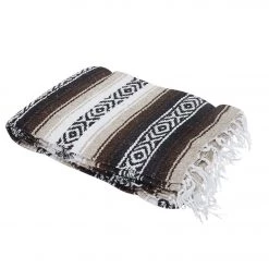 Native Yoga Heavy Weight Falsa Mexican Yoga Blanket Tan Brown
