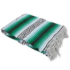 Native Yoga Heavy Weight Falsa Mexican Yoga Blanket Kelly Green Mint