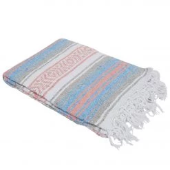 YOGA MATS & PROPS Native Yoga Economy Falza Blanket Sky Blue Mauve Tan