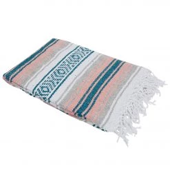 Native Yoga Economy Falza Blanket Teal Mauve Tan YOGA MATS & PROPS