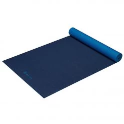 YOGA MATS & PROPS Gaiam 5mm Yoga Mat Longer/Wider Navy & Blue