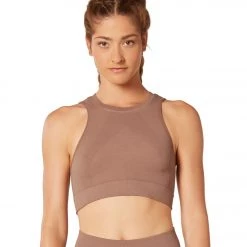 NUX One By One Seamless Yoga Crop Top Dune