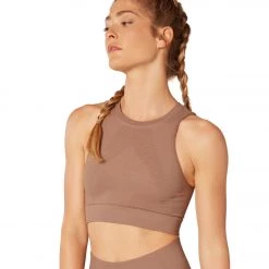 NUX One By One Seamless Yoga Crop Top Dune