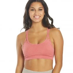 NUX Levitate Seamless Mineral Wash Yoga Sports Bra Berry