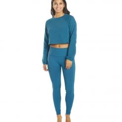 NUX Don't Stop Organic Crop Pullover Deep Teal CLOTHING 12 NUX Don't Stop Organic Crop Pullover Deep Teal CLOTHING