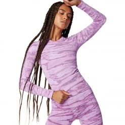 NUX One By One Long Sleeve Hand Dye Purple Ripple