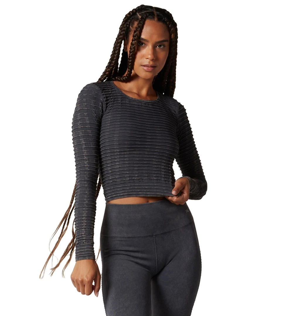 NUX Pucker Up Long Sleeve Mineral Wash Black CLOTHING 6 NUX Pucker Up Long Sleeve Mineral Wash Black CLOTHING