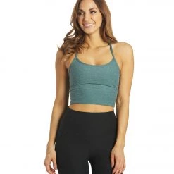 Beyond Yoga Spacedye Slim Racerback Cropped Tank Rainforest Blue Heather
