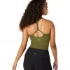 Beyond Yoga Spacedye Slim Racerback Cropped Tank Deep Olive Heather