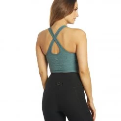 Beyond Yoga Spacedye Studio Cropped Yoga Tank Rainforest Blue Heather
