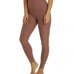Beyond Yoga Spacedye High Waisted Caught In The Midi 7/8 Yoga Leggings Sienna Brown Heather