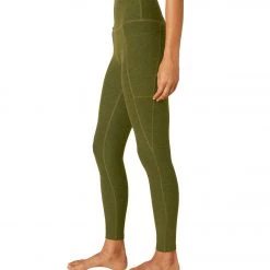 Beyond Yoga Spacedye Out Of Pocket High Waisted 7/8 Yoga Leggings Deep Olive Heather