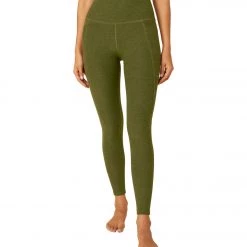 Beyond Yoga Spacedye Out Of Pocket High Waisted 7/8 Yoga Leggings Deep Olive Heather