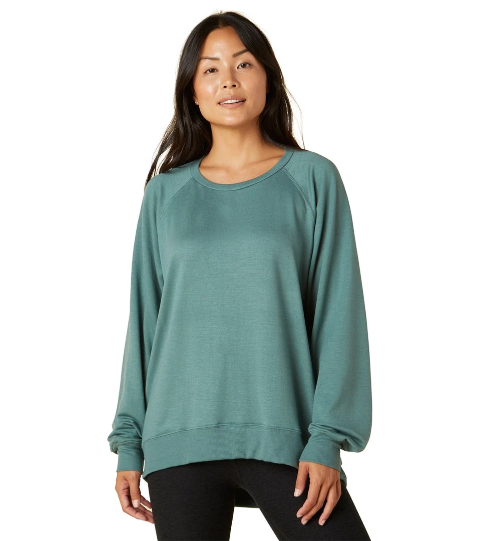 CLOTHING Beyond Yoga Cozy Fleece Saturday Oversized Pullover Rainforest Blue 3 CLOTHING Beyond Yoga Cozy Fleece Saturday Oversized Pullover Rainforest Blue