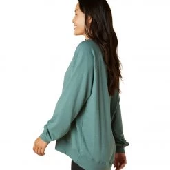 CLOTHING Beyond Yoga Cozy Fleece Saturday Oversized Pullover Rainforest Blue