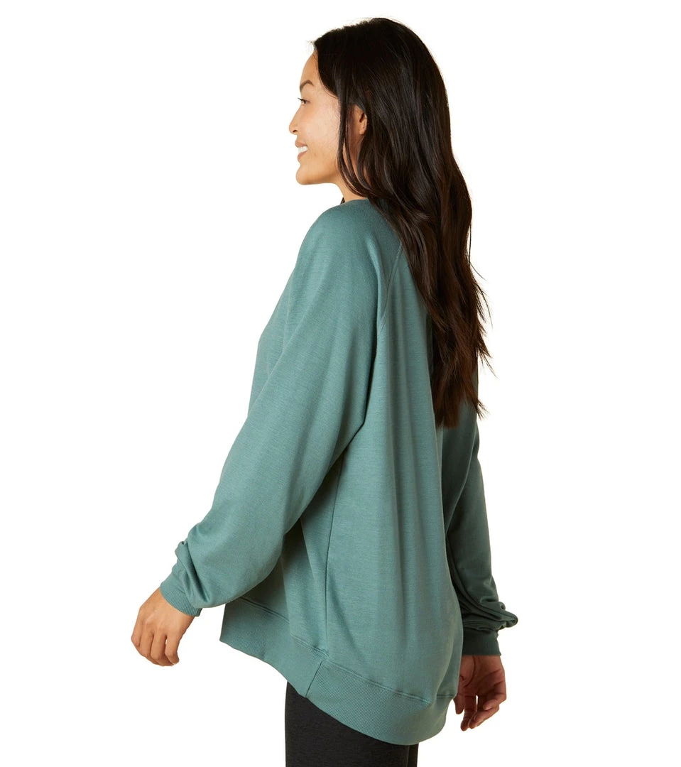 CLOTHING Beyond Yoga Cozy Fleece Saturday Oversized Pullover Rainforest Blue 4 CLOTHING Beyond Yoga Cozy Fleece Saturday Oversized Pullover Rainforest Blue