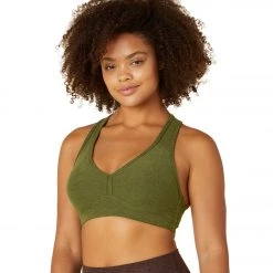 Beyond Yoga Spacedye Lift Your Spirits Yoga Sports Bra Deep Olive Heather CLOTHING