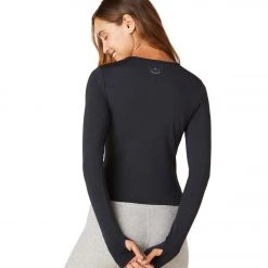 Beyond Yoga Heather Rib Protect Me Sun Shirt Black Heather