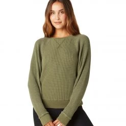 Beyond Yoga With The Band Pullover Washed Deep Olive