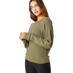 Beyond Yoga With The Band Pullover Washed Deep Olive