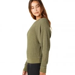 Beyond Yoga With The Band Pullover Washed Deep Olive