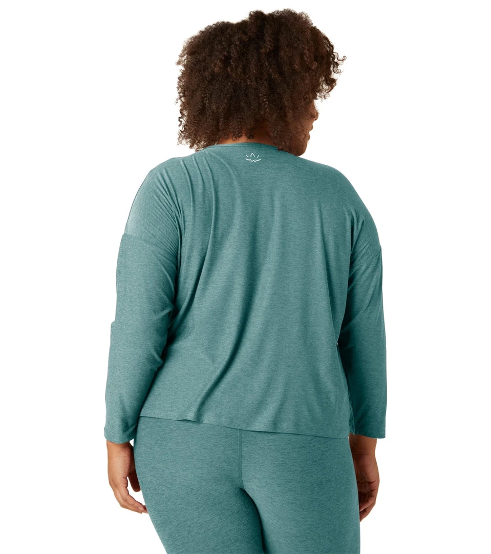 Beyond Yoga Plus Featherweight Morning Light Cropped Pullover Rainforest Blue Heather 5 Beyond Yoga Plus Featherweight Morning Light Cropped Pullover Rainforest Blue Heather