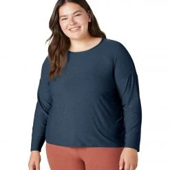 Beyond Yoga Plus Featherweight Morning Light Cropped Pullover Nocturnal Navy