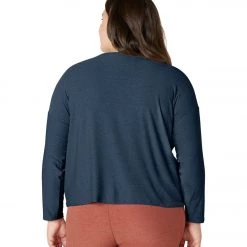 Beyond Yoga Plus Featherweight Morning Light Cropped Pullover Nocturnal Navy