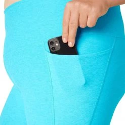 NEW ARRIVALS Beyond Yoga Plus Spacedye Out Of Pocket High Waisted Midi Legging Capri Blue-Grotto