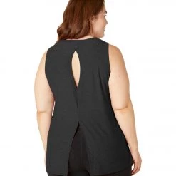 CLOTHING Beyond Yoga Plus Featherweight All About It Split Back Tank Darkest Night