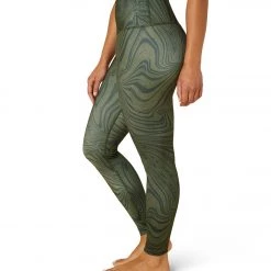 Beyond Yoga Printed High Waisted Midi Leggings Deep Olive Swirl