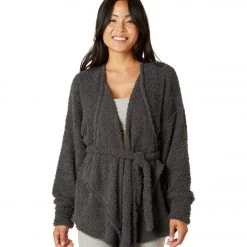 Beyond Yoga Wrap Me Up Cardigan Charcoal Women