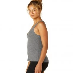 CLOTHING Beyond Yoga Take The Plunge V-Neck Tank Mid Heather Grey