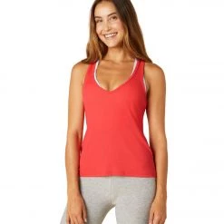 Beyond Yoga Take The Plunge V-Neck Tank Redflower