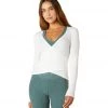 Beyond Yoga Wrap Party Long Sleeve Top White CLOTHING