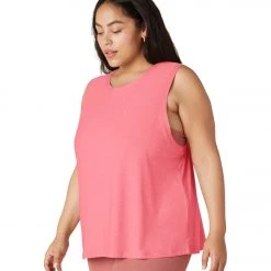 Beyond Yoga Plus Featherweight Spacedye Balanced Muscle Yoga Tank Pink Crush-Rose CLOTHING