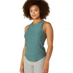 Beyond Yoga Featherweight Keep It Moving Tank Rainforest Blue Heather