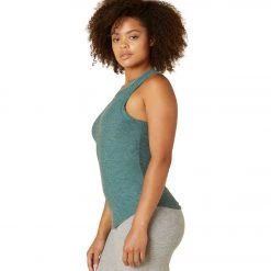 Beyond Yoga Featherweight Keep It Moving Tank Rainforest Blue Heather