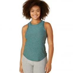Beyond Yoga Featherweight Keep It Moving Tank Rainforest Blue Heather