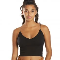 Free People Ribbed V-Neck Brami Black